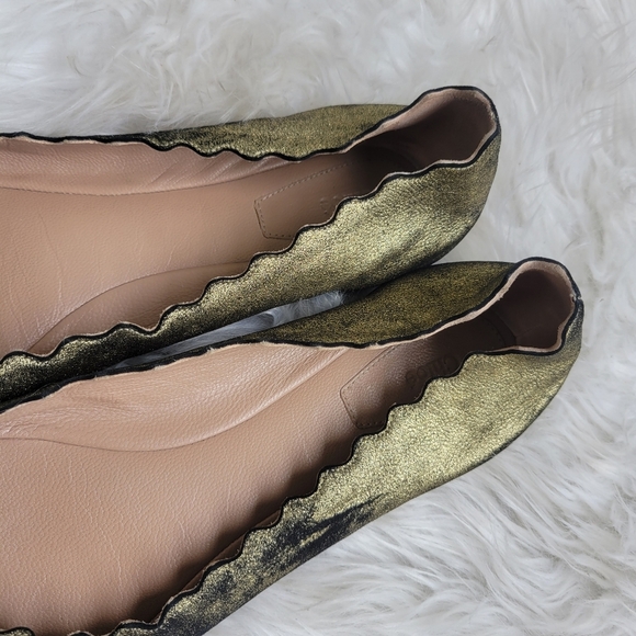 Chloe Lauren Scalloped Ballet Flats 39 - Picture 4 of 10
